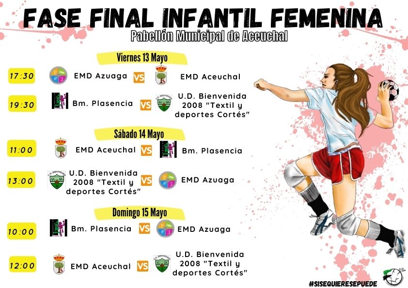 Aceuchal acogerá la Fase Final de Balonmano Femenino Infantil